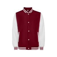 Бомбер утепленный «California» унисекс, гранатовый/белый