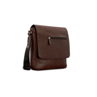 Сумка через плечо Mano "Don Valentino", натуральная кожа в коричневом цвете, 25 х 27 х 7 см