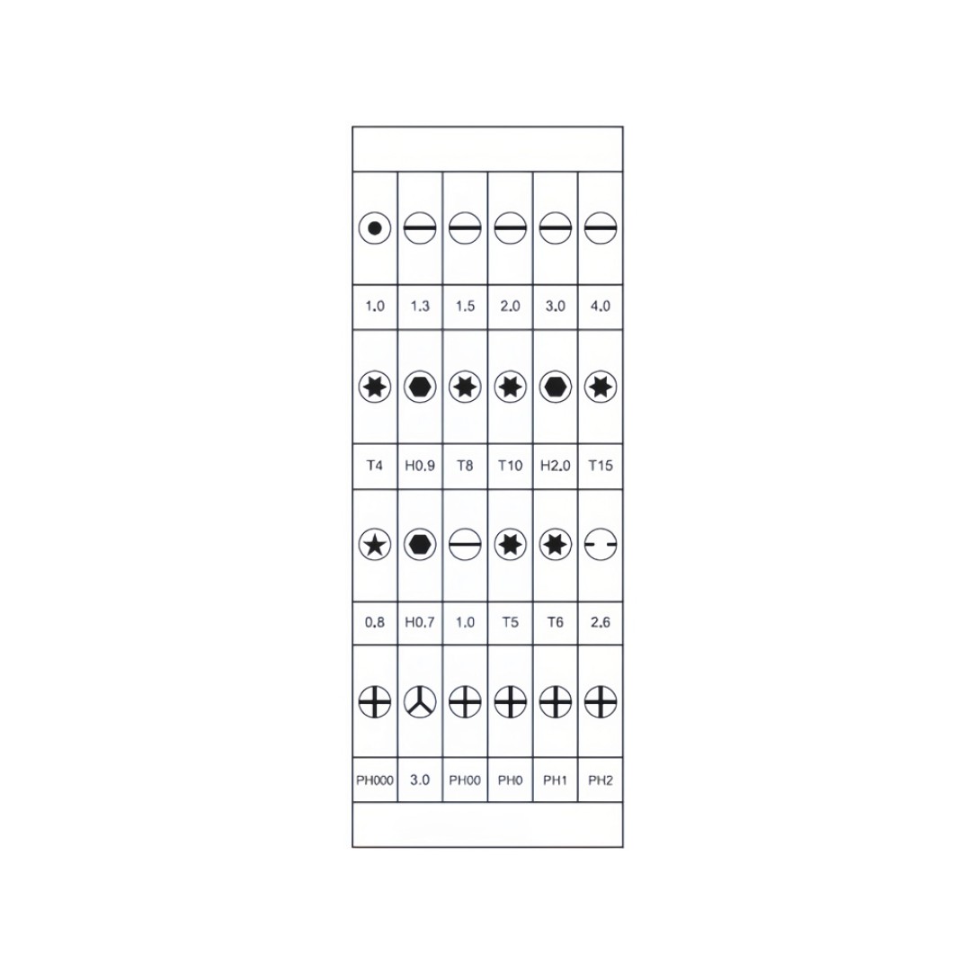 Отвертка с набором из 24 насадок "Bits", черный