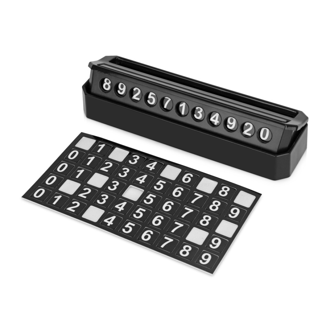 Табличка «Tempark» с номером телефона для временной парковки, черный