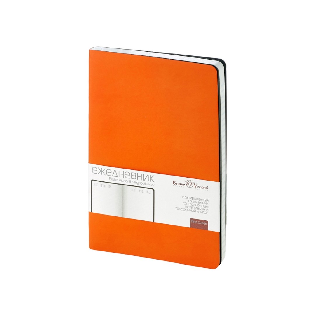 Ежедневник А5 недатированный «Megapolis Velvet Flex», оранжевый