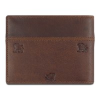Портмоне Mano "Don Leon", натуральная кожа в коричневом цвете, 11 х 8,6 см