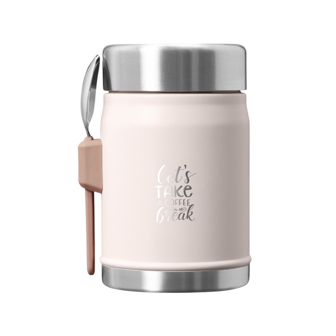 Банка для еды объемом 400 мл с ложкой-вилкой Stanley Legendary - Light pink