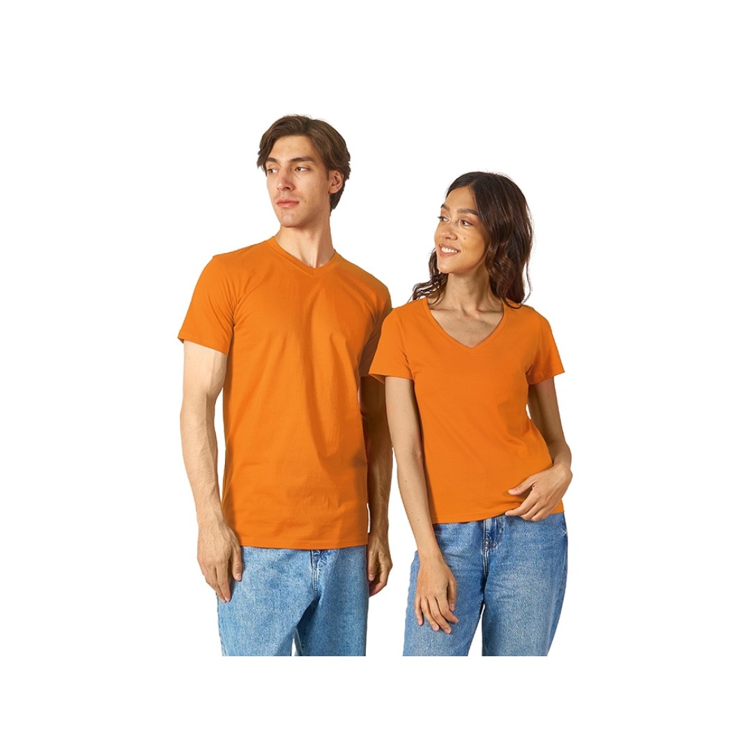 Футболка "Heavy Super Club" женская с V-образным вырезом, оранжевый