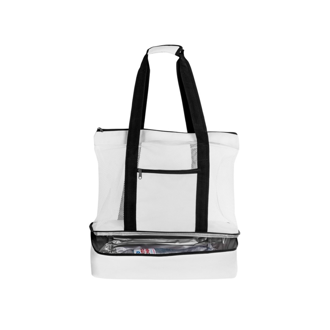 Сумка для шопинга и пляжа «Coolmesh» с изотермическим отделением внизу, белый