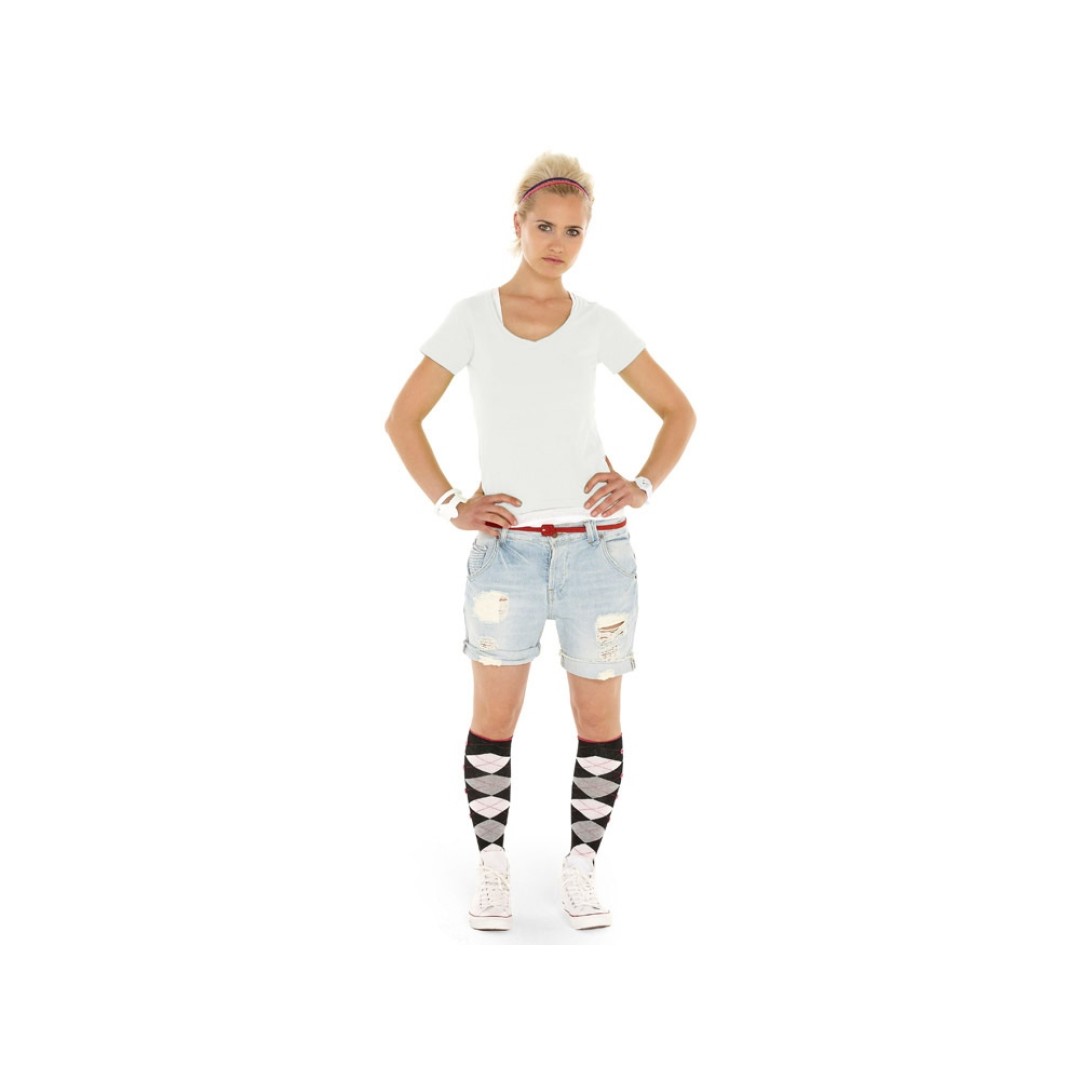 Футболка "Heavy Super Club" женская с V-образным вырезом, белый