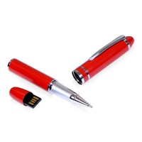 USB-флешка на 16 Гб в виде ручки с мини чипом, красный