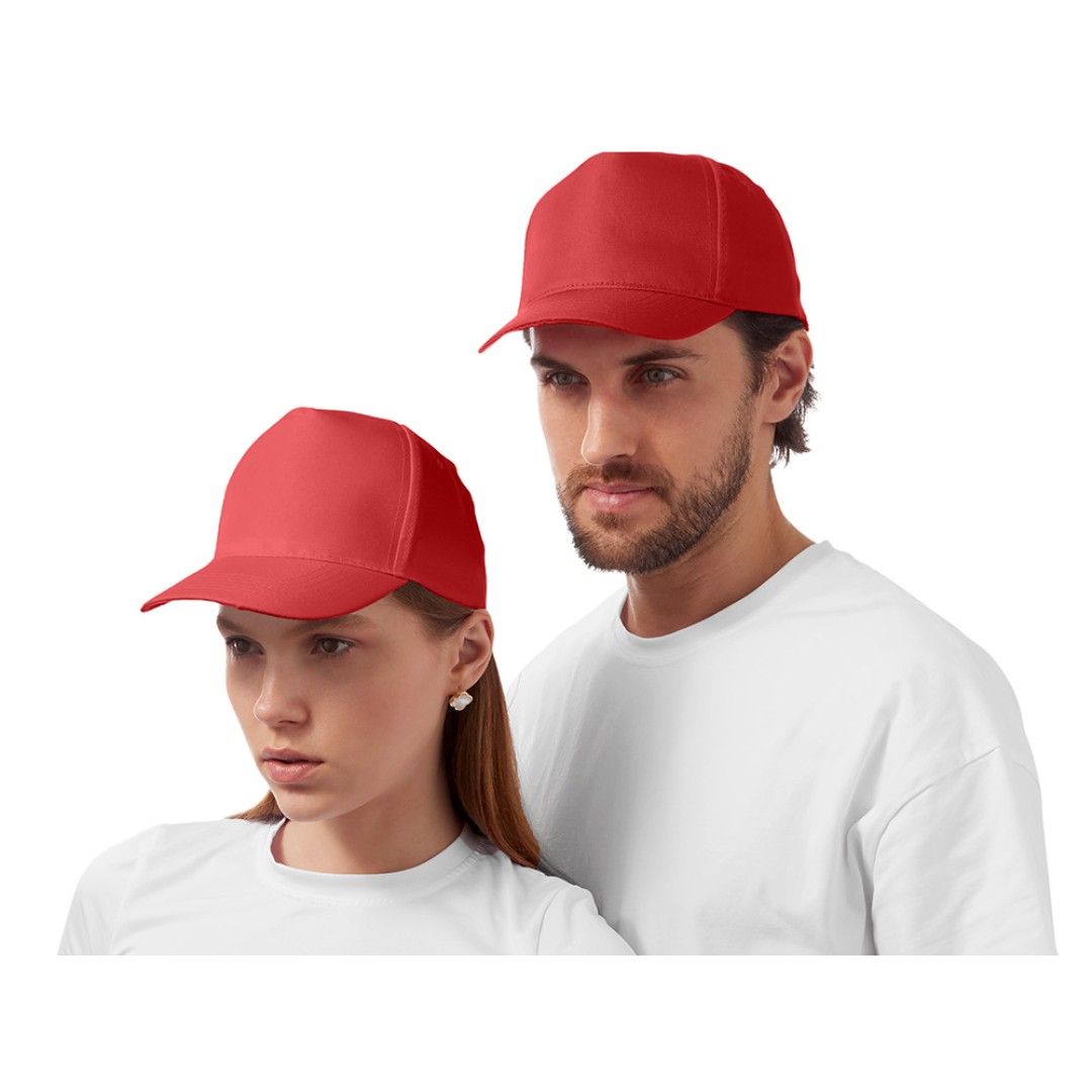 Бейсболка "Poly" 5-ти панельная 120 гр, красный