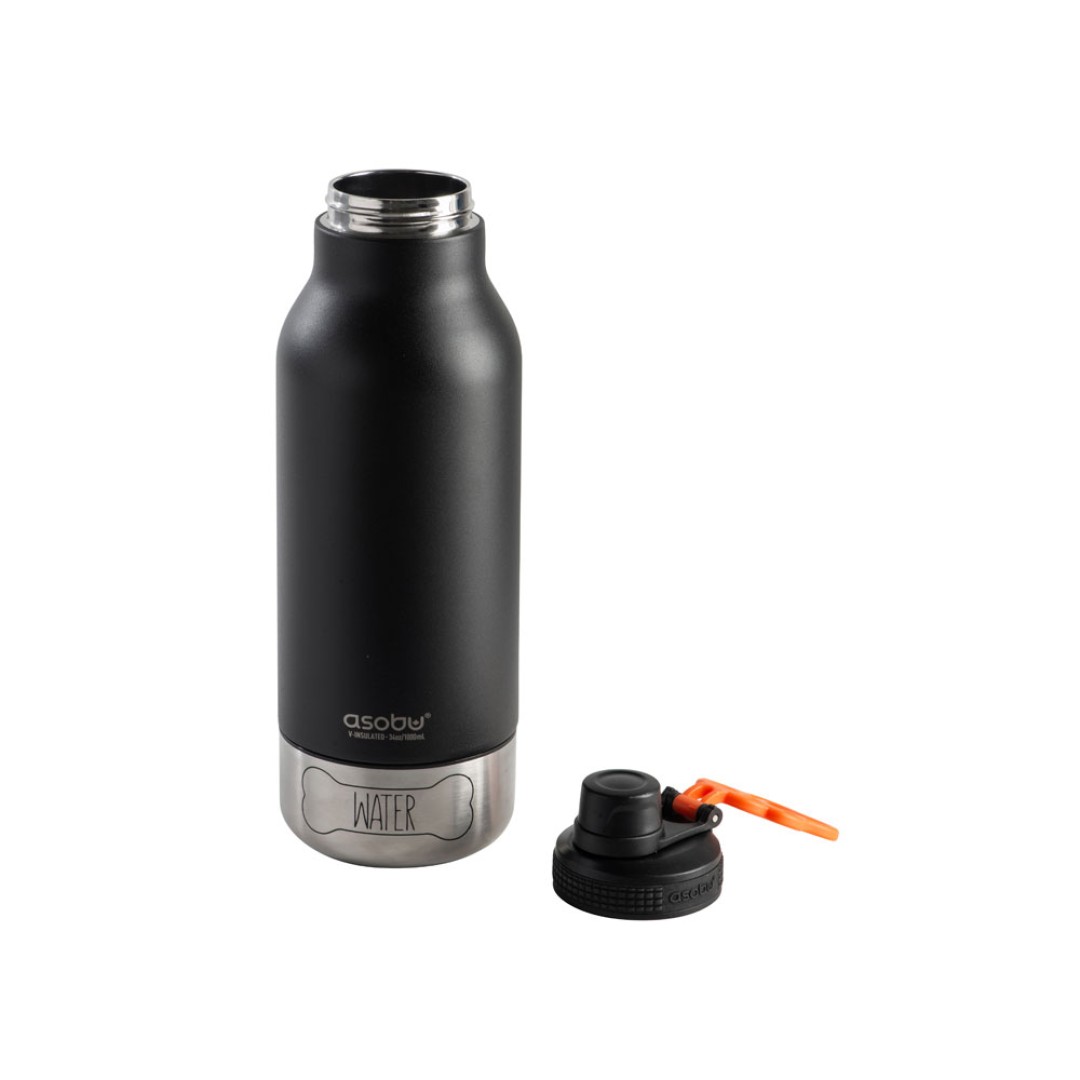 Вакуумный термос «Buddy» 3-в-1 со съемными мисками для питомцев, 1000 мл, черный