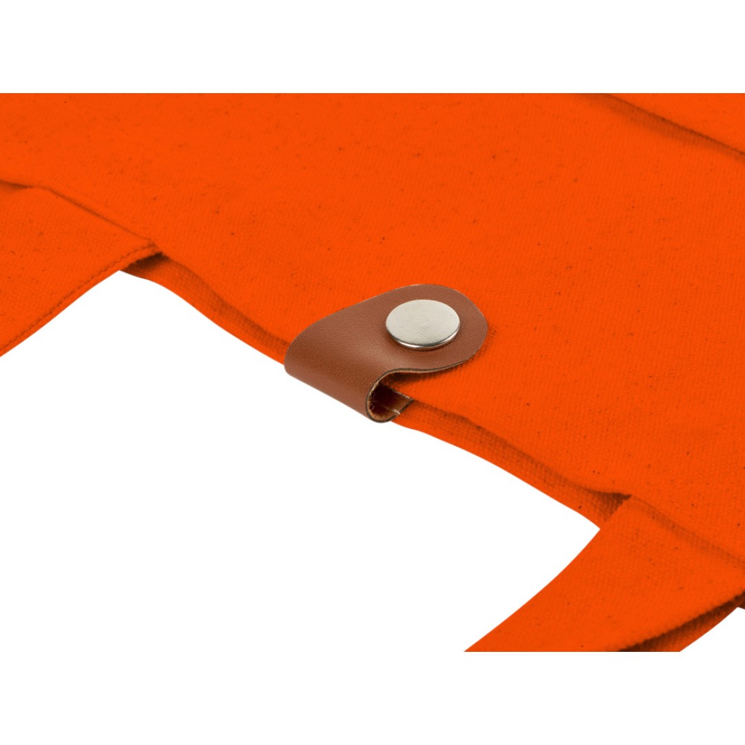 Сумка Clip из хлопка 340 г/м2 с застежкой из экокожи, оранжевый
