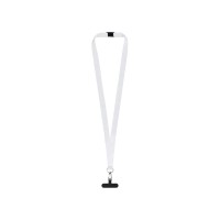 Ланъярд 2 см под сублимацию с трендовым карабином, замком обрыва и узким держателем для телефона из ПЭ, серебристый