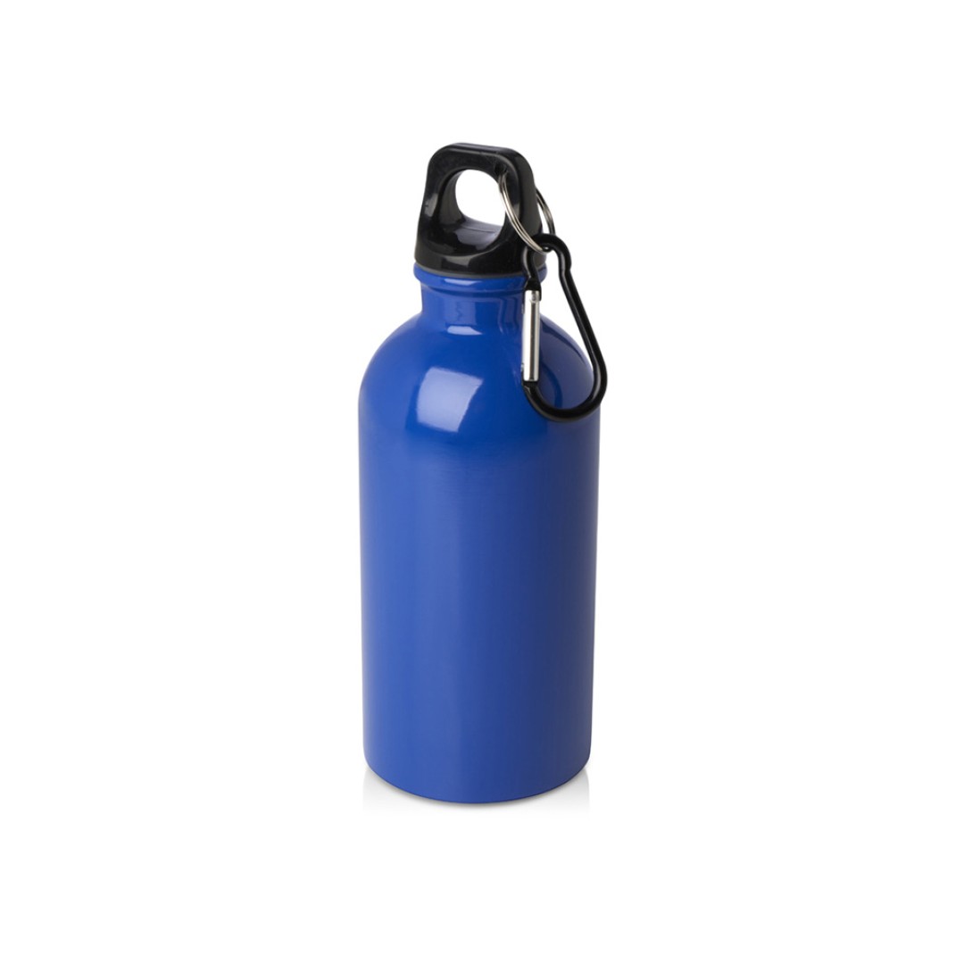 Одностенная бутылка для воды с карабином Oregon, изготовленная из нержавеющей стали, сертифицированной по стандарту RCS, объемом 400 мл - Ярко-синий