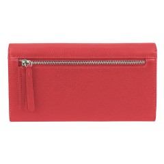 Кошелёк женский BUGATTI Linda, красный, натуральная воловья кожа, 19х3х10 см