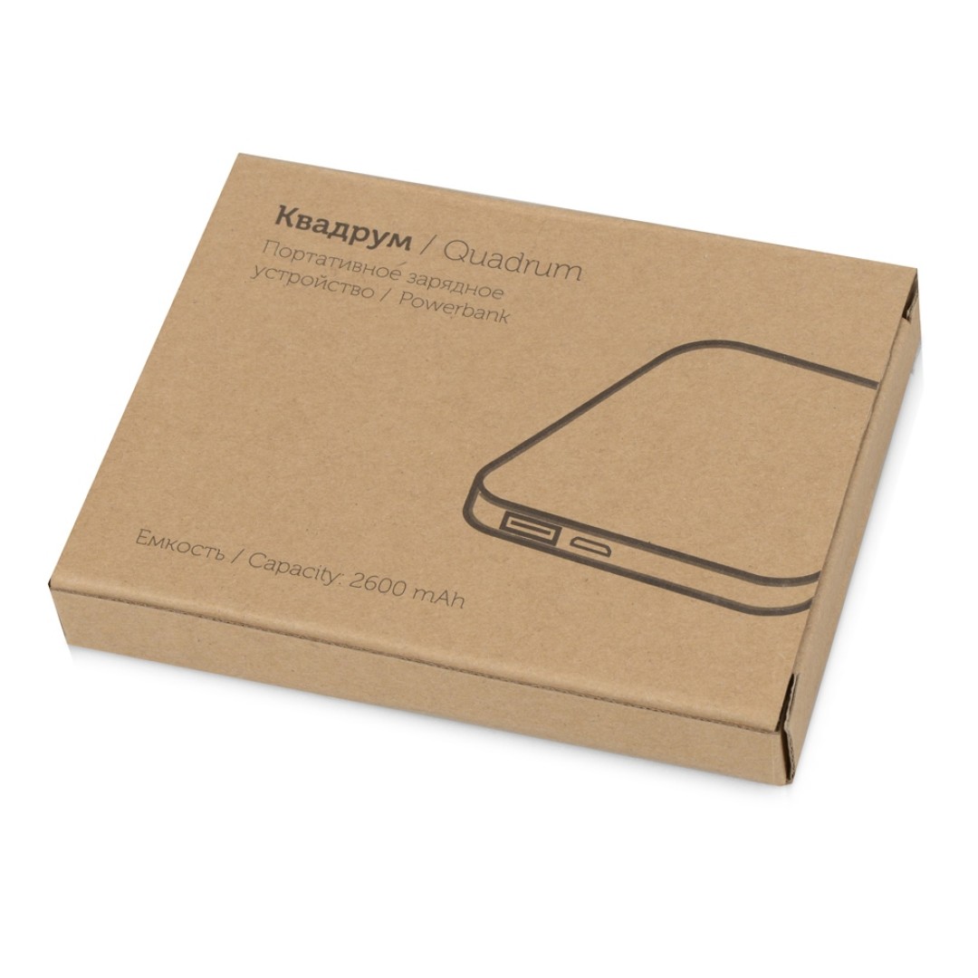 Портативное зарядное устройство (power bank) "Квадрум", 2600 mAh, черный