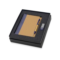 Подарочный набор Essentials с флешкой и блокнотом А5 с ручкой, синий