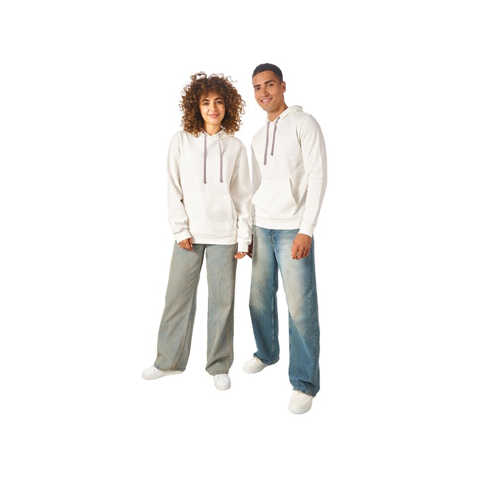 Толстовка унисекс "Stream" с капюшоном, белый