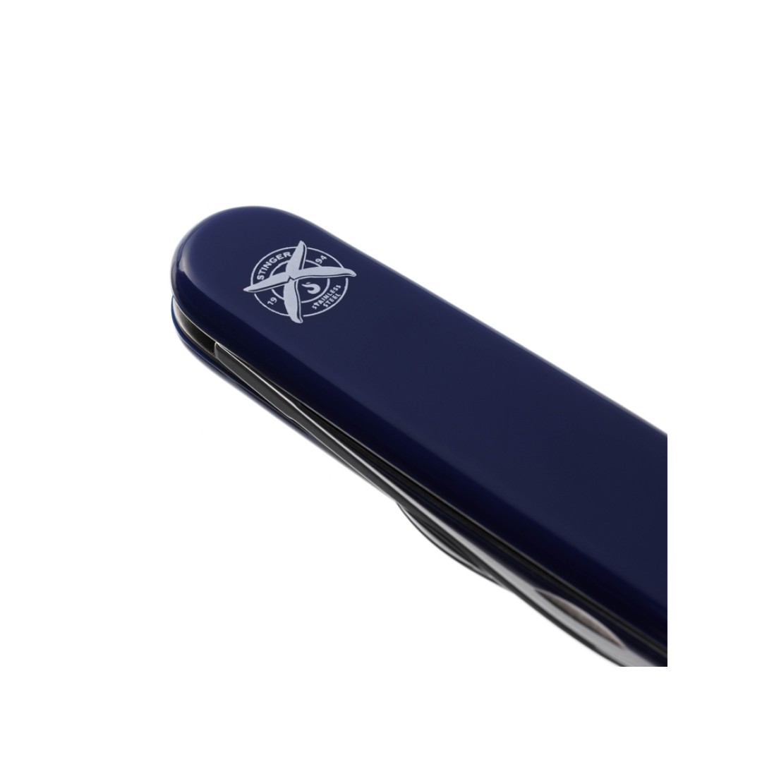 Нож перочинный Stinger, 90 мм, 4 функции, материал рукояти: АБС-пластик (синий)