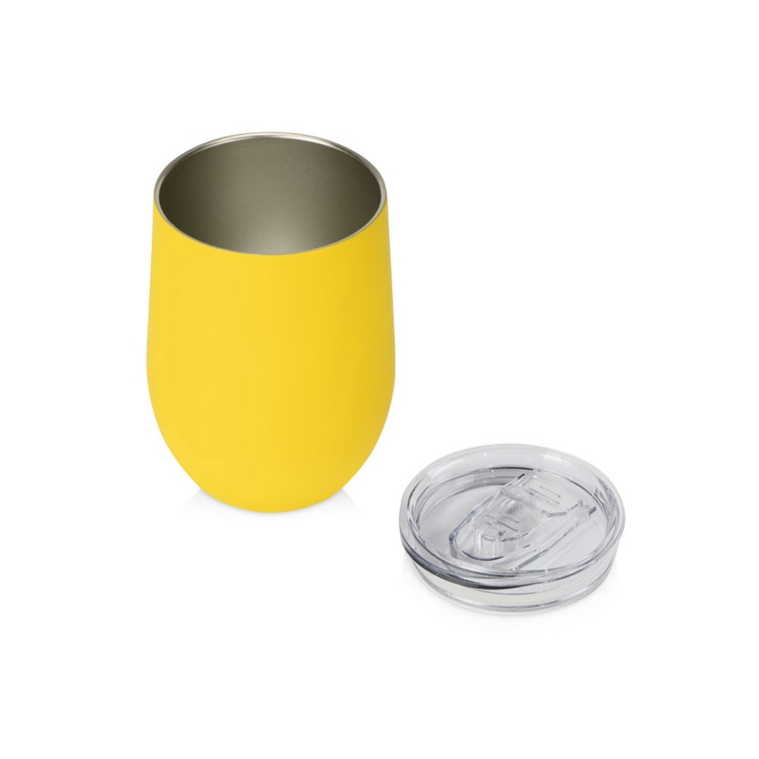 Термокружка Sense Gum, soft-touch, непротекаемая крышка, 370мл, желтый (P)