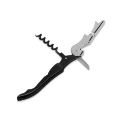 Штопор-открывалка Wine c пластиковой ручкой, серебристый