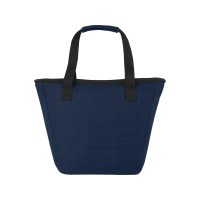 Пищевая сумка-холодильник Joey из брезента, переработанного по стандарту GRS, объемом 6 л на 9 банок, темно-синий