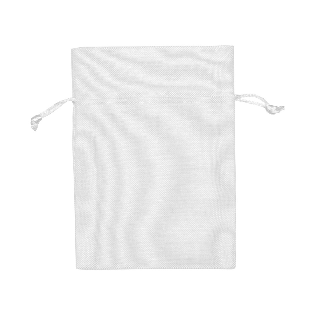 Мешочек подарочный, искусственный лен, средний, белый