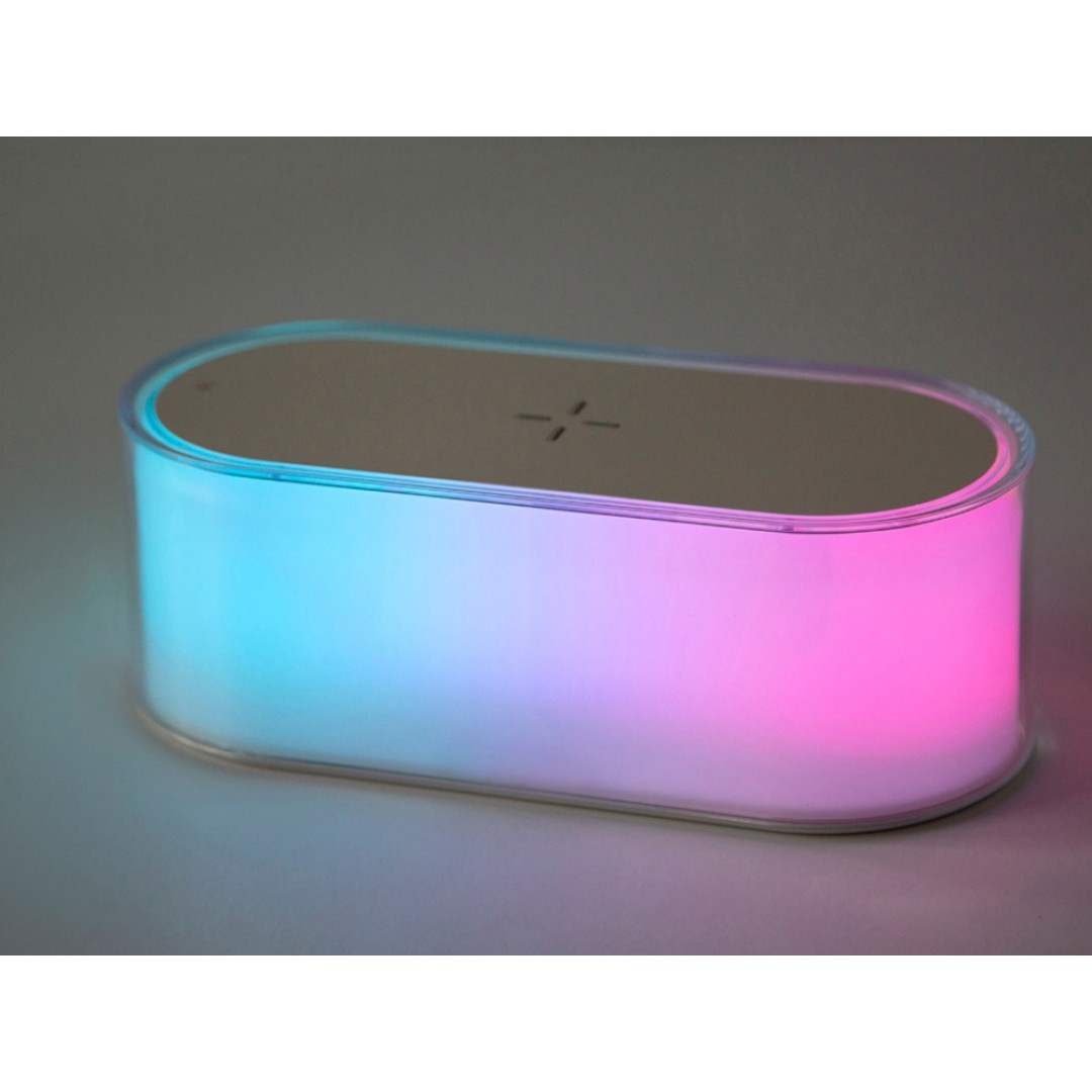 Ночник с беспроводной зарядкой и RGB подсветкой "Miracle", 15 Вт, белый