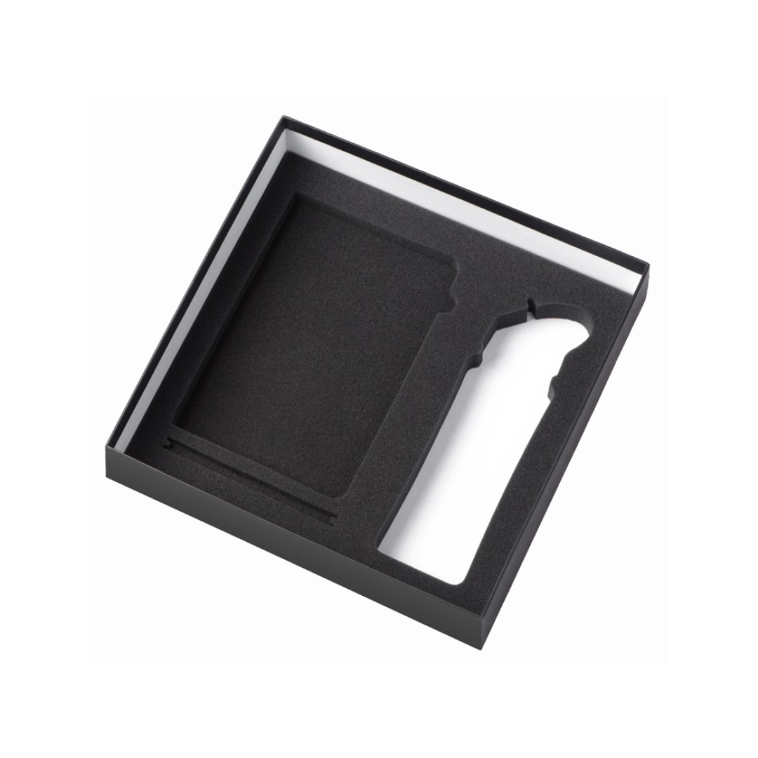 Подарочный набор с блокнотом С1, металлической ручкой и бутылкой для воды, темно-синий