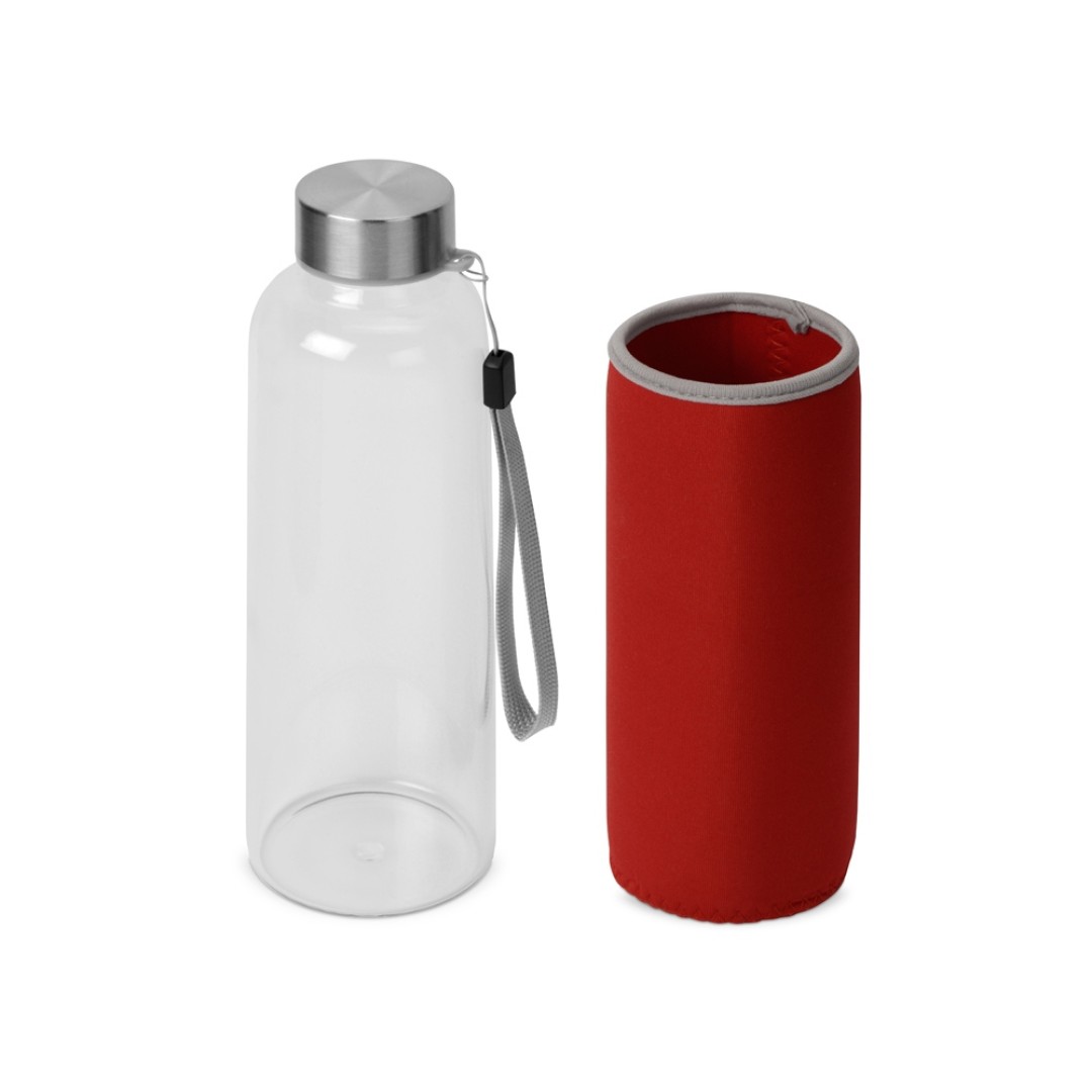 Бутылка для воды "Pure" c чехлом, 420 мл, красный