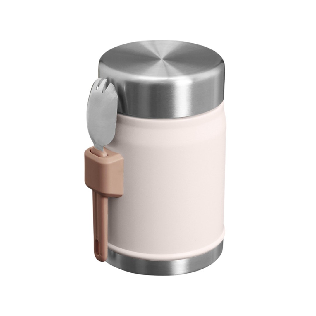 Банка для еды объемом 400 мл с ложкой-вилкой Stanley Legendary - Light pink