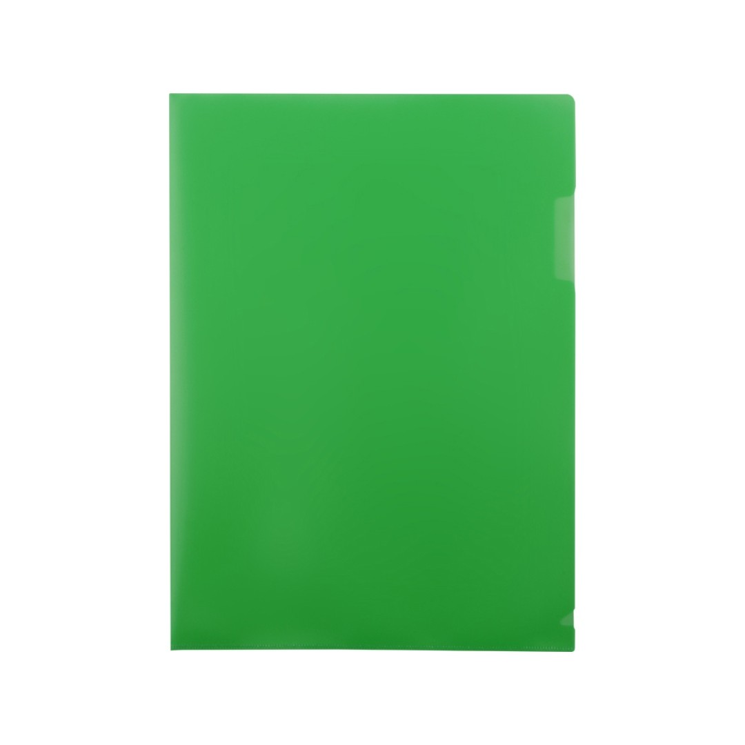 Папка- уголок, для формата А4, плотность 180 мкм, зеленый матовый
