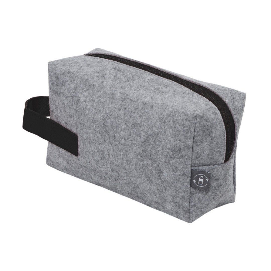 Органайзер для электроники и проводов "Felt" из RPET-фетра с ручкой, серый с черным