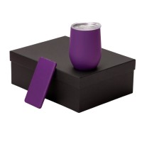 Подарочный набор с термокружкой и повербанком С1, 5000 mAh, фиолетовый