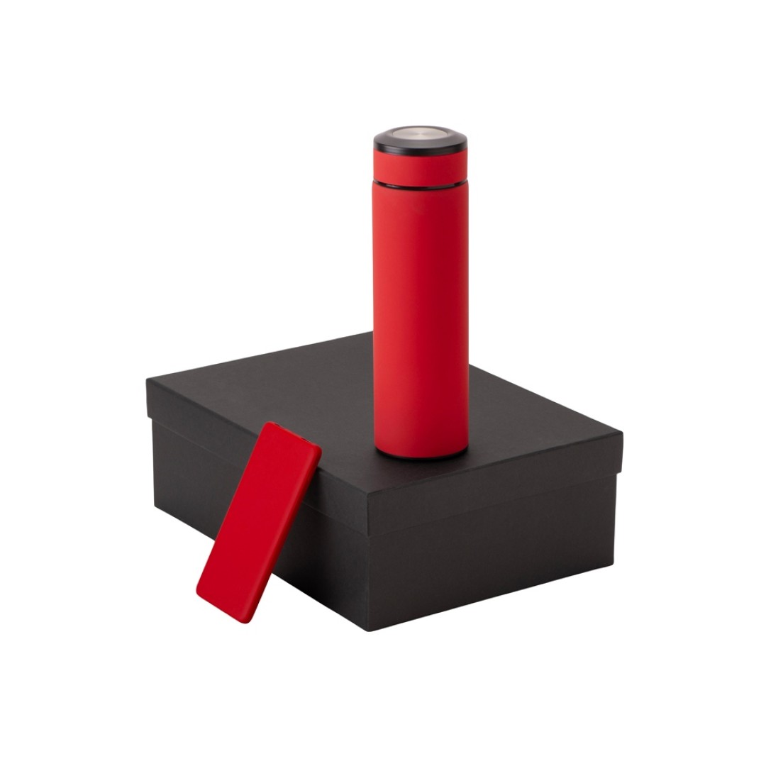 Подарочный набор с термосом и повербанком С1, красный