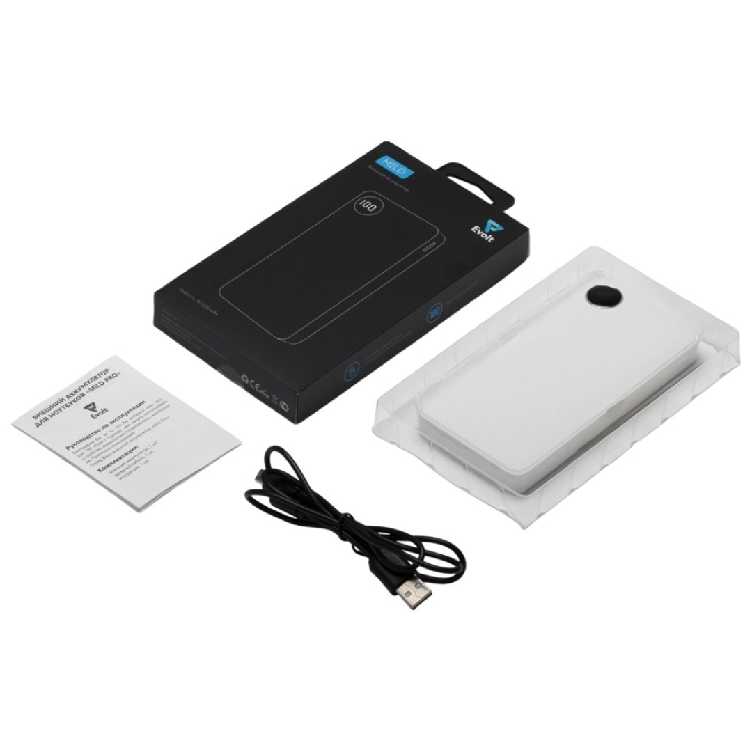 Внешний аккумулятор с дисплеем «Mild», 10 000 mAh, белый