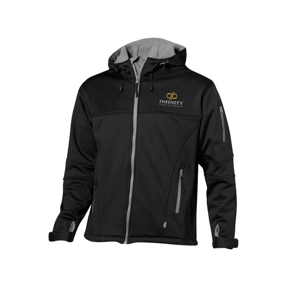 Куртка софтшел "Match" мужская, черный/серый
