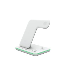 Беспроводное зарядное устройство для гаджетов "3-в-1" с технологией QI Canyon WS-302 (CNS-WCS302W), белый