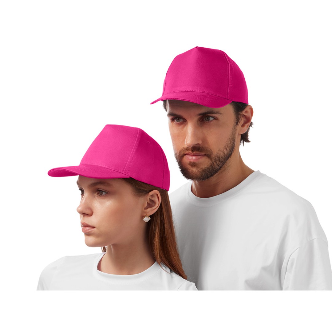 Бейсболка "Poly" 5-ти панельная 120гр, фуксия