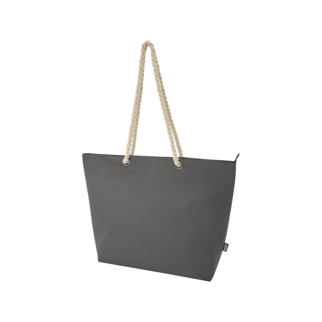 Panama пляжная эко-сумка-холодильник из переработанного материала, с ручками-шнурками 23L, серый