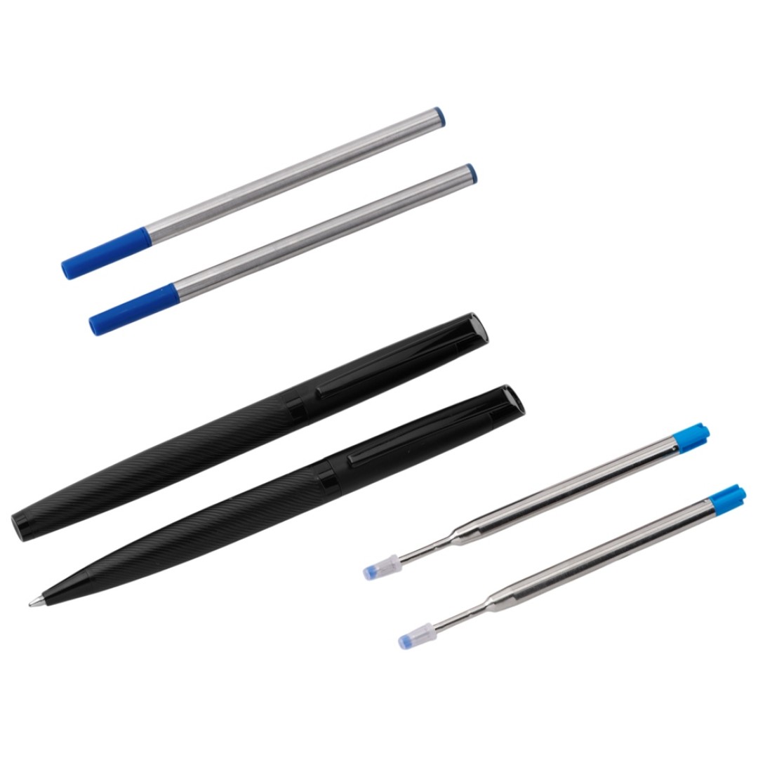 Подарочный набор ручек "Dumas": ручка шариковая и роллер, 4 стержня (2 шариковых, 2 роллера), футляр