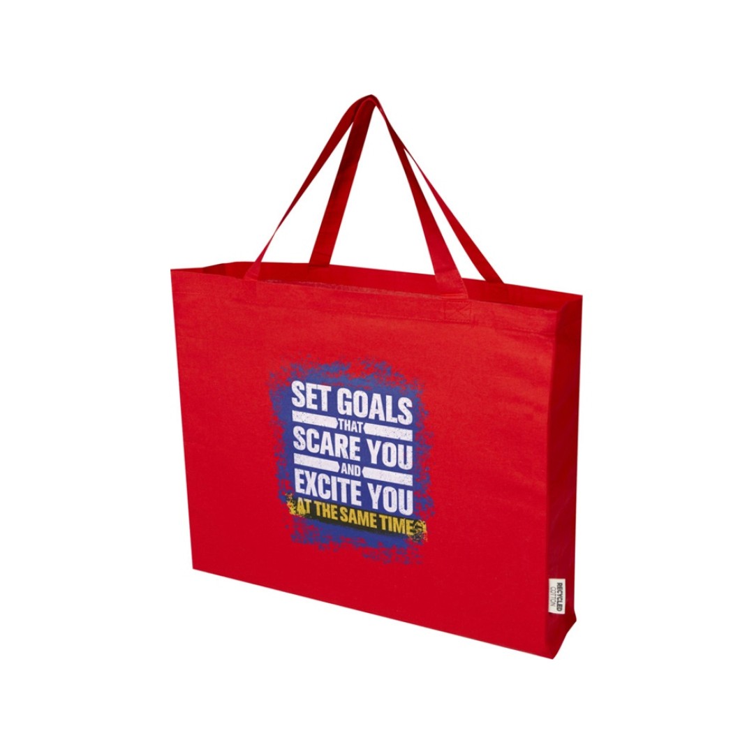 Odessa большая эко-сумка из переработанного хлопка, сертифицированного согласно GRS, плотностью 220 г/м2 - Красный