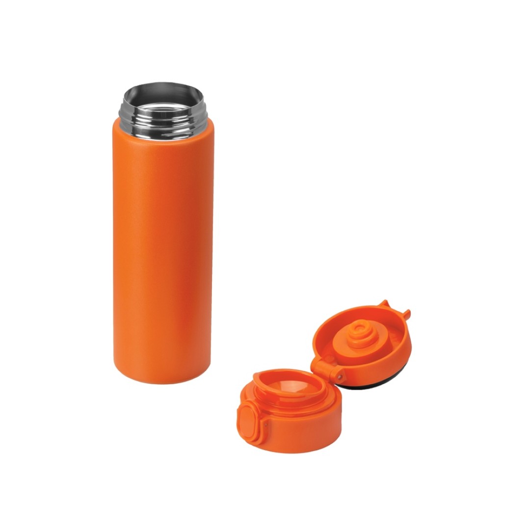 Вакуумная термокружка Waterline с медной изоляцией «Bravo», 400 мл, тубус, оранжевый