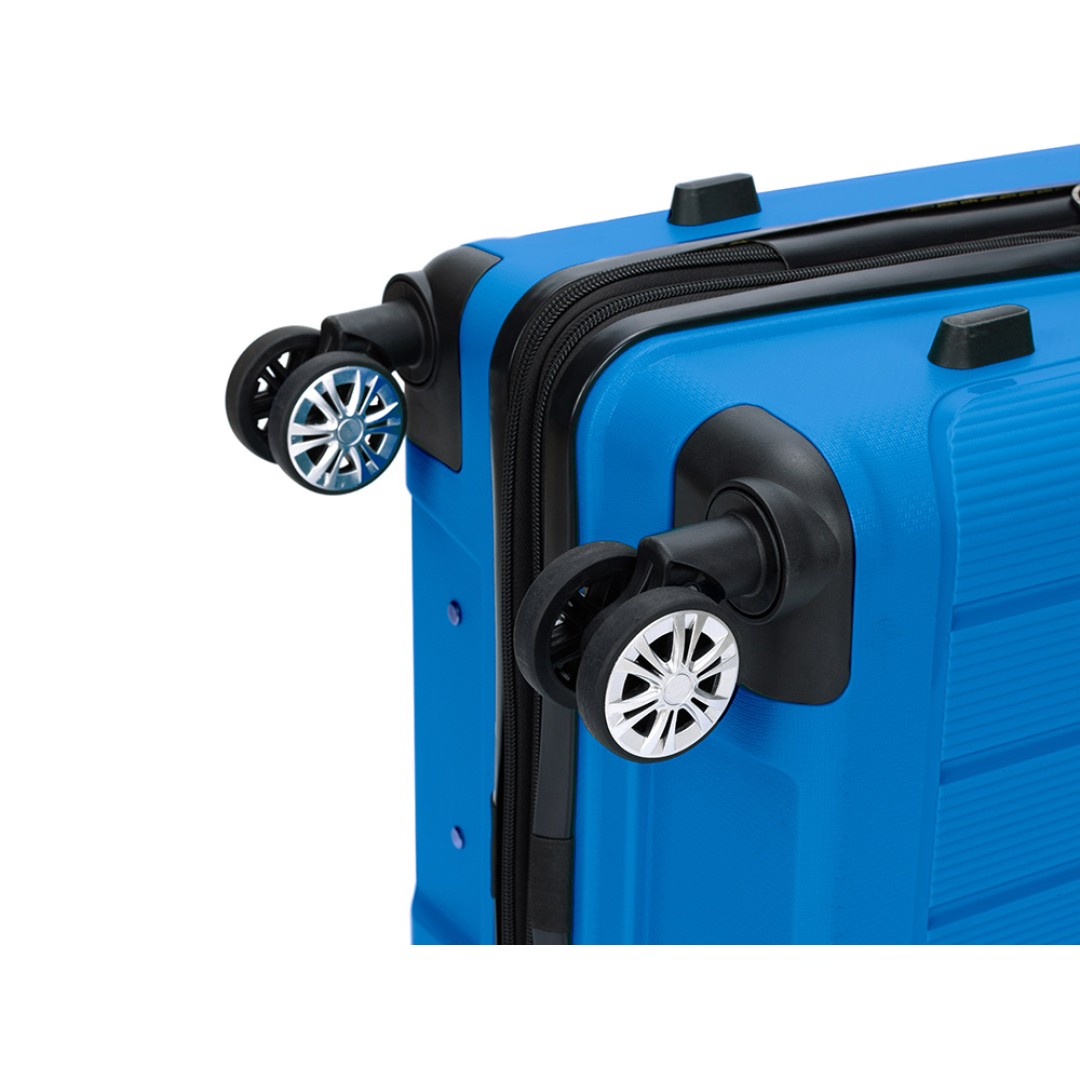 Чемодан TORBER В Отпуск, ярко-синий, полипропилен, 65,5 х 43,5 х 26 см, 62 л