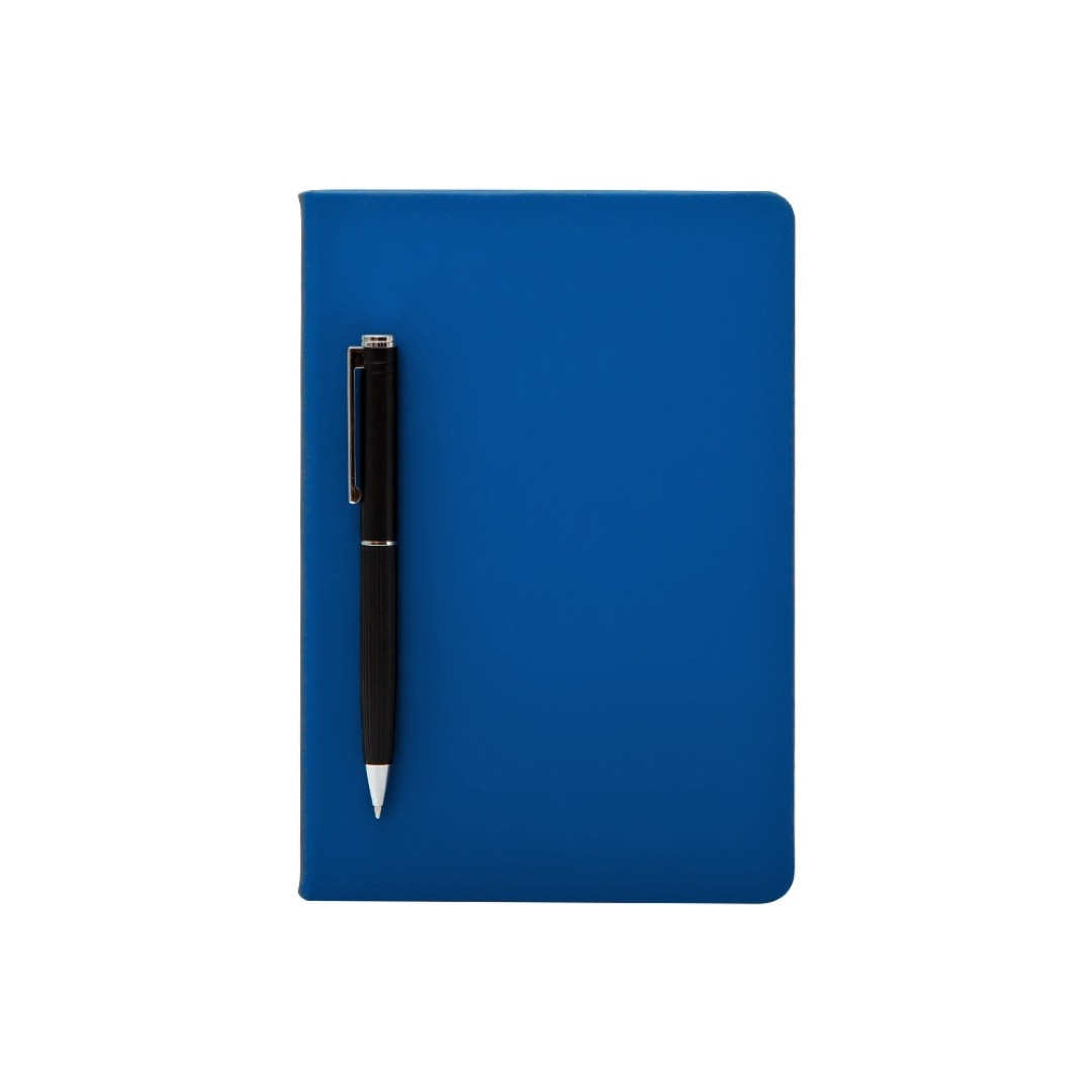 Подарочный набор с блокнотом С3, металлической ручкой и кружкой, синий