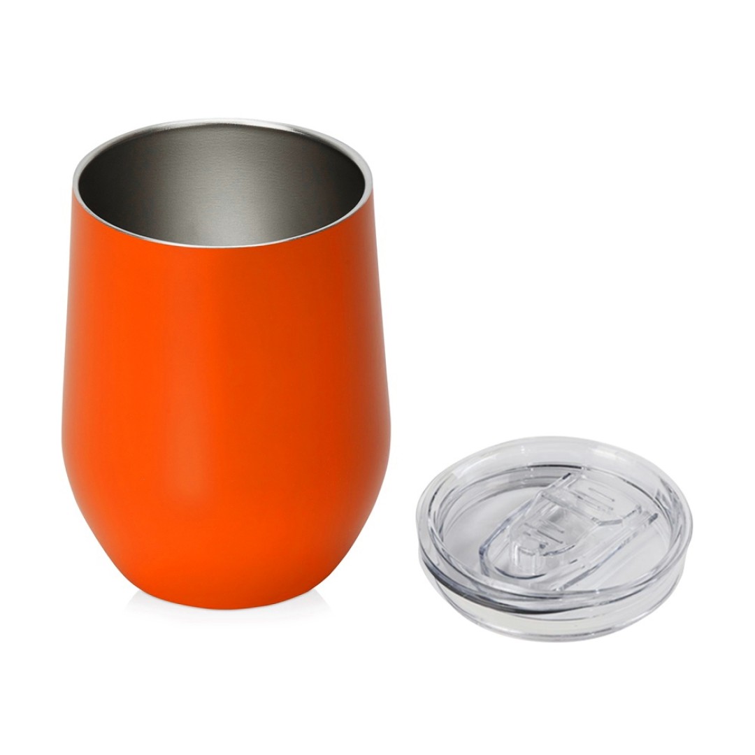 Вакуумная термокружка "Sense", непротекаемая крышка, крафтовая упаковка, оранжевый