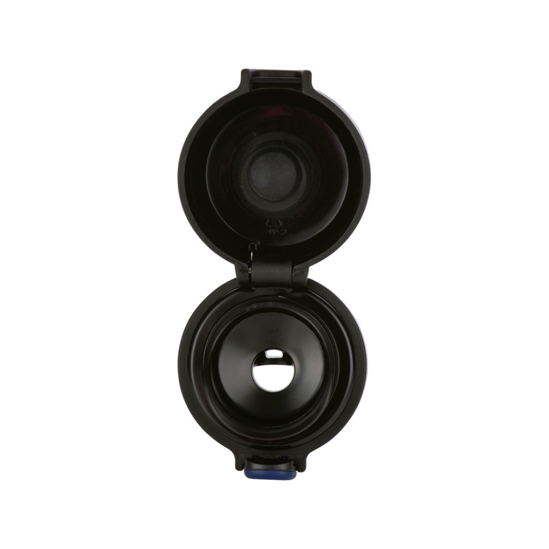 Вакуумная термокружка Waterline c кнопкой «Guard», 400 мл, тубус, темно-синий