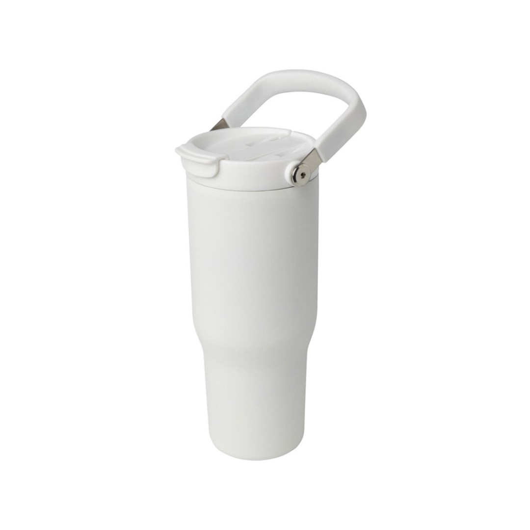 Термостакан Bronx объемом 900 мл из меди и переработанной нержавеющей стали, сертифицированной по стандарту RCS, с вакуумной изоляцией и крышкой с двойной функцией - Белый