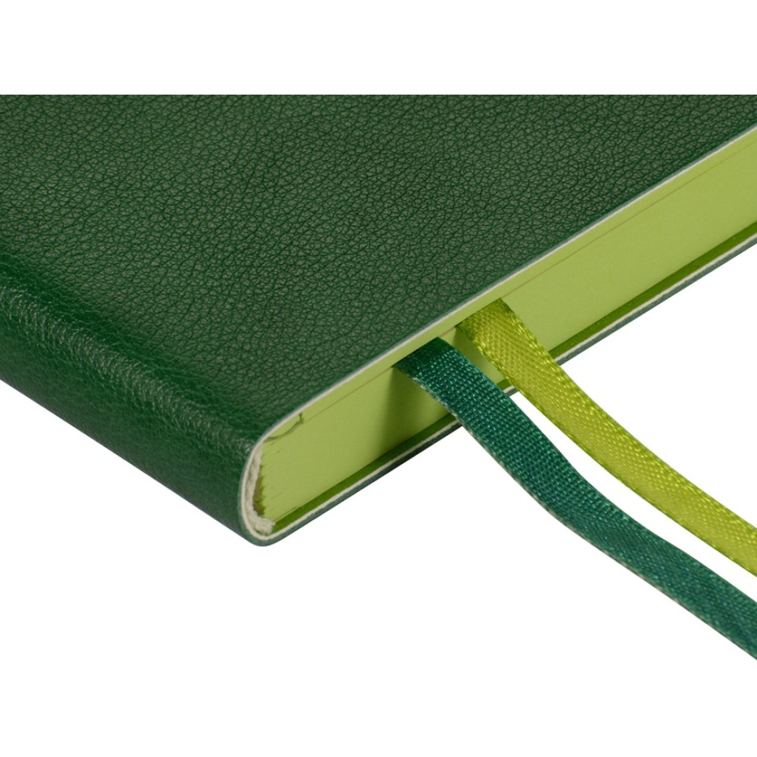 Ежедневник А5 датированный "Boston" 2026, зеленый с салатовым обрезом