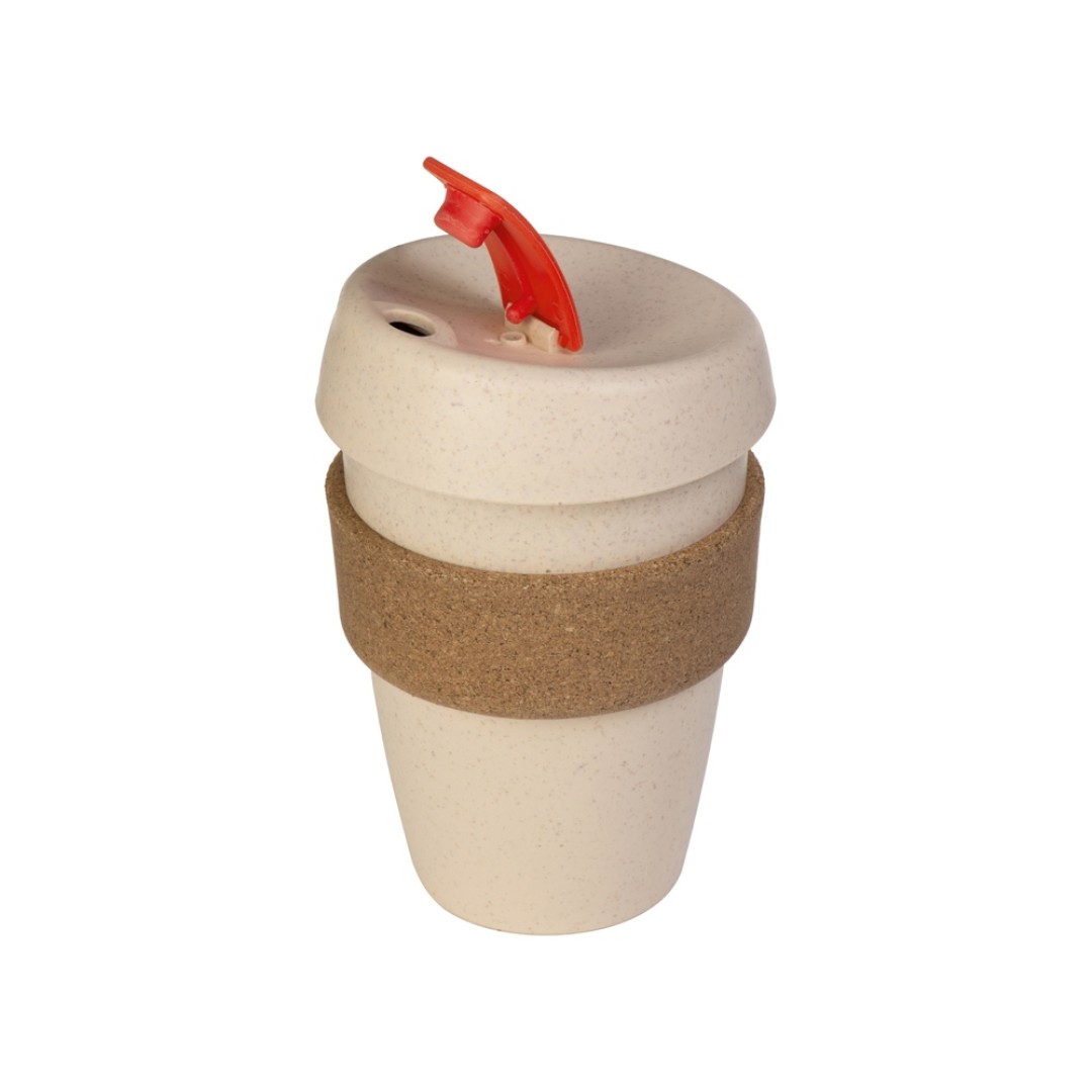 Стакан из пшеничного волокна с двойными стенками "Pino", красный