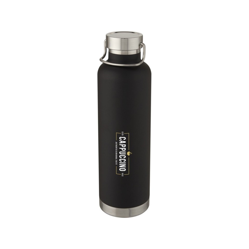 Thor, медная спортивная бутылка объемом 1 л с вакуумной изоляцией, черный