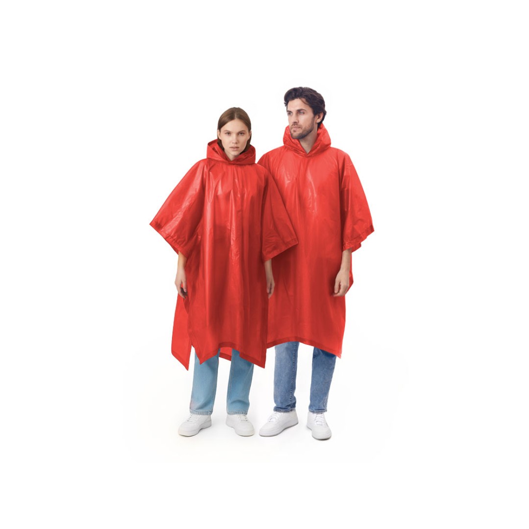 Пончо «Hawaii» c чехлом унисекс, красный